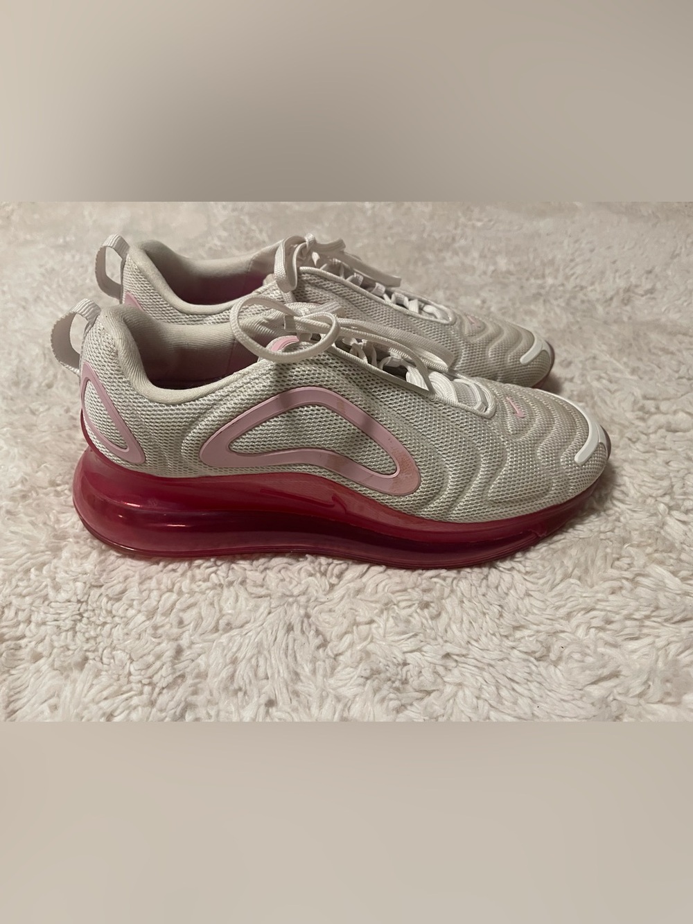 Nike Air Max 720 White Pink Rise Laser Fuchsia Women's Size 8   AR9293-103